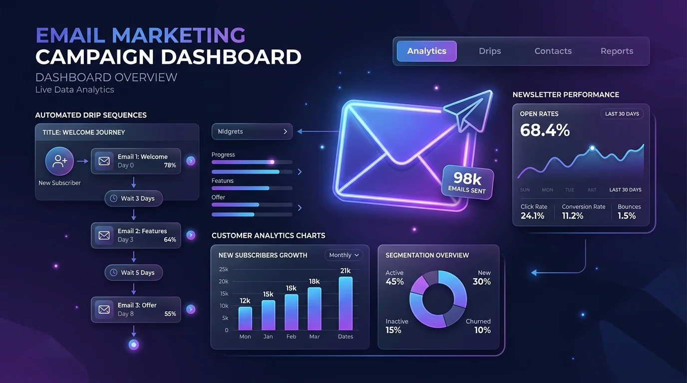 Email marketing services in Aurangabad campaign automation dashboard by Leadzdaddy