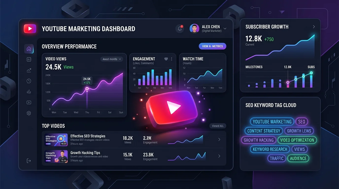 YouTube marketing services in Aurangabad channel analytics dashboard by Leadzdaddy